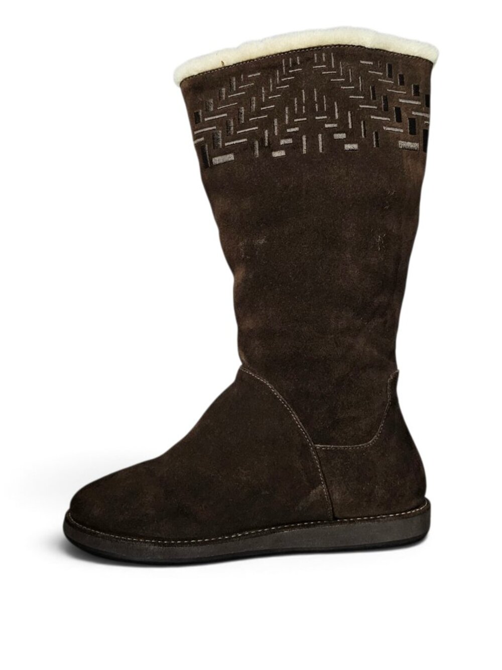 Cole Haan Air Leighton Shearling Suede Calf Pull-On Winter Boot Brown COA 6